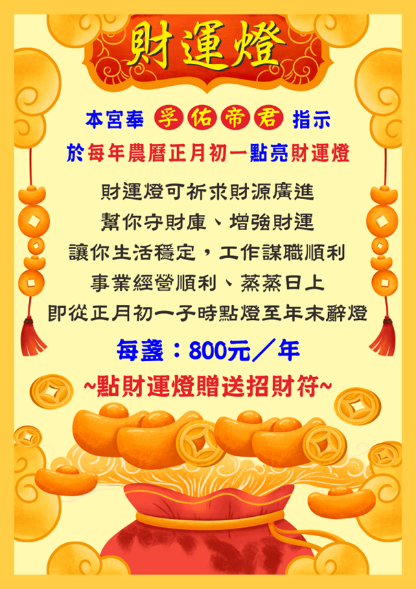 佑昌宮財運燈