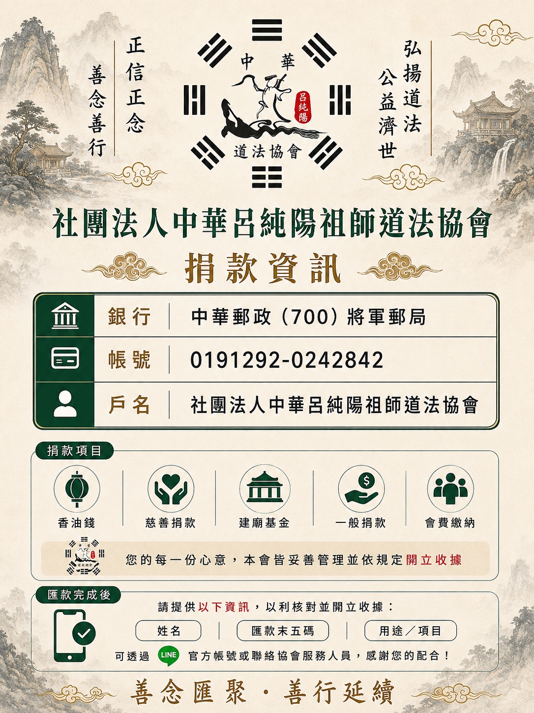 協會捐款帳號資訊